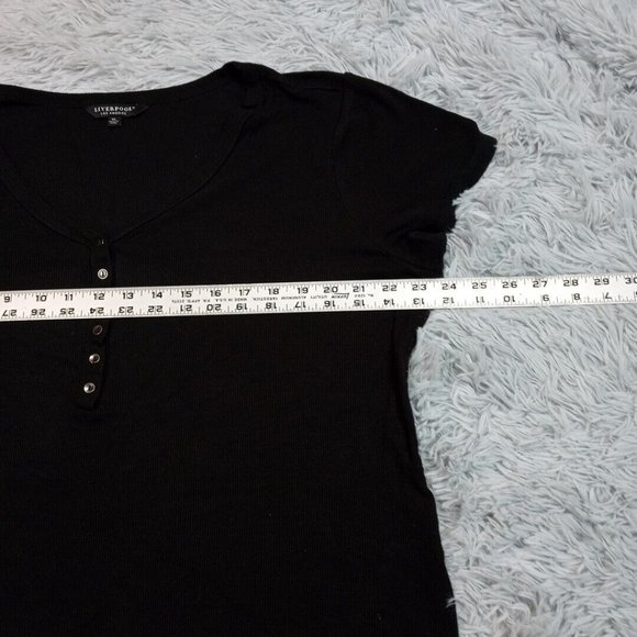 Liverpool Los Angeles Womens Shirt‎ Black XL Button Top Soft Stretch Pullover - Picture 6 of 11